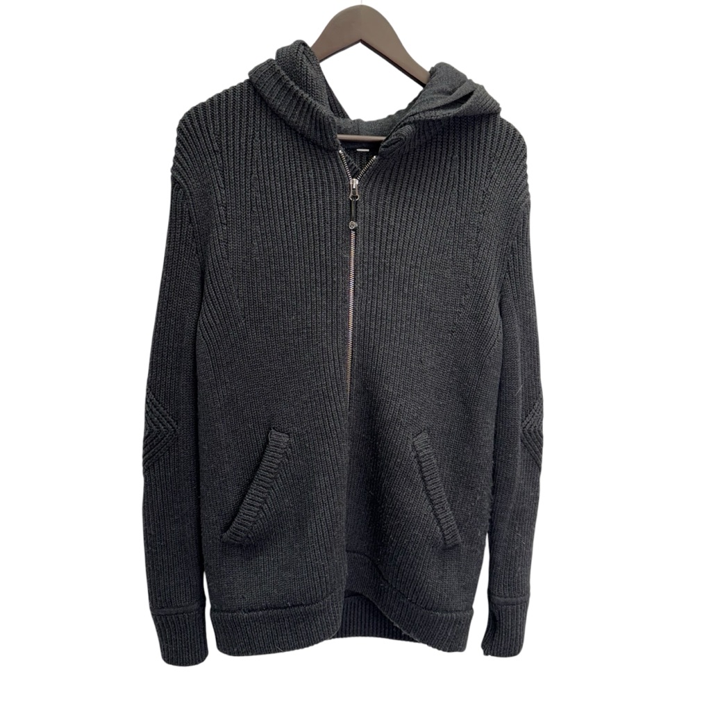 Lululemon Grey Chunky Rib Knit Zip Front Hooded Sweater Size S/M